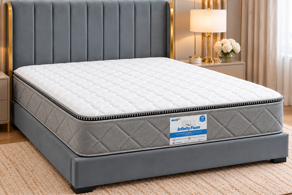Comfort King Infinity Premium Mattress angled view