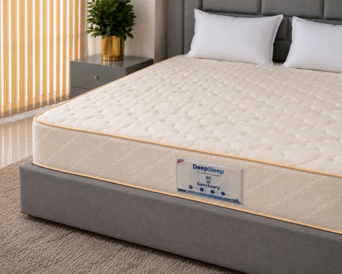 Comfort King Sanctuary premium foam mattress quilted fabric close-up