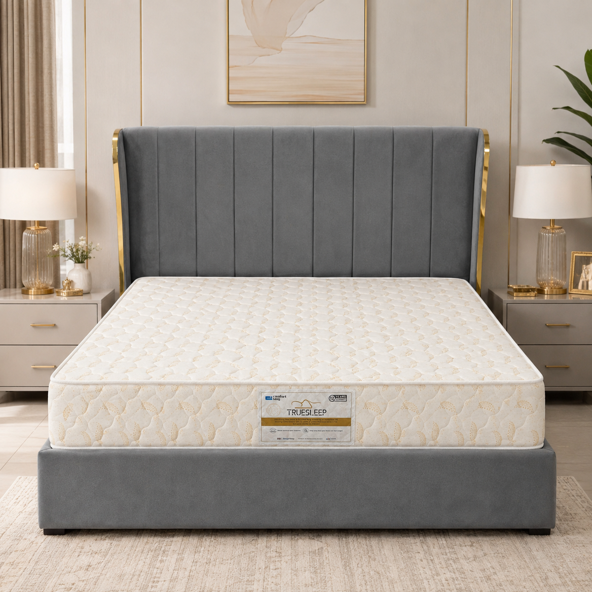 Comfort King True Sleep premium foam mattress front view