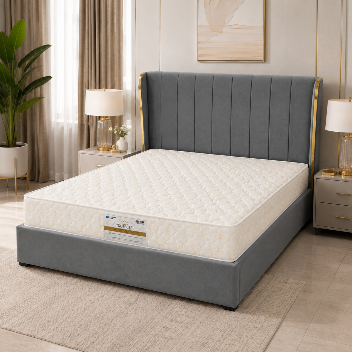 Comfort King True Sleep premium foam mattress bedroom view